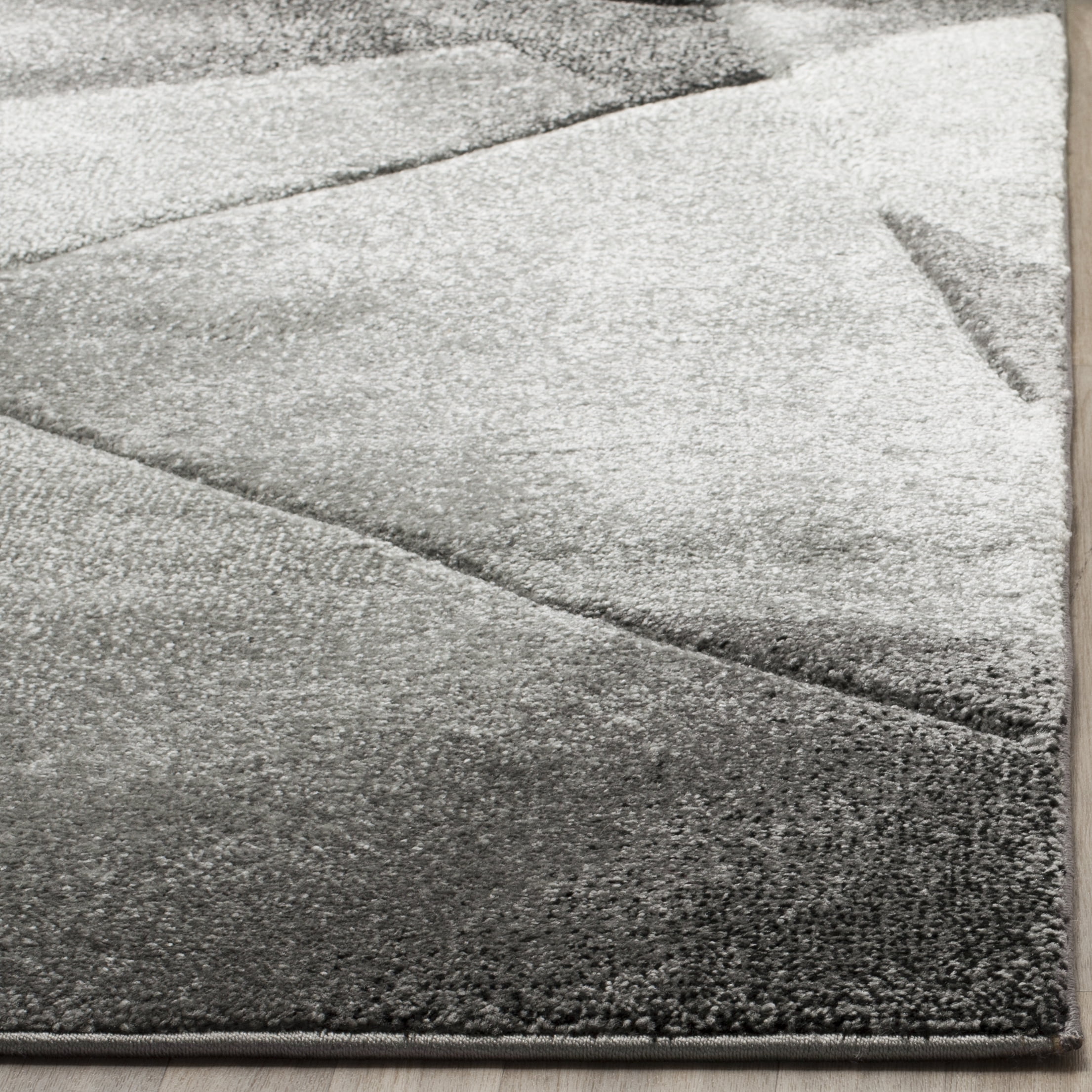 SAFAVIEH Porcello Jayme Geometric Area Rug, Light Grey/Charcoal, 10'6" x 14'