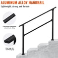 thumbnail image 2 of TROPOW 6 Steps Outdoor Handrail for Outdoor Steps, 5-6 Step Stair Handrail, Alu Alloy Handrail for Concrete Steps, Porch Steps,Stair Railing for Outdoor with Installation Kit, One-Step Assembly, 2 of 7