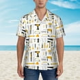thumbnail image 2 of KLL Cartoon Color repair Tool Print Men's Hawaiian Shirt Short Sleeve Button Down Beach Shirts,Small, 2 of 7