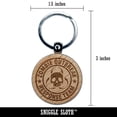 thumbnail image 2 of Zombie Outbreak Response Team Skull Round Keychain Charm Tag - Engraved Wood, 2 of 6