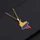 thumbnail image 2 of Collar de mujer, Colombia Mapa Colgante Collar de acero inoxidable Accesorios Mapa Geométrico Colgante Joyería étnica Feliz Sencillez, 2 of 5