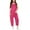 Rose Chaud, variante sur XDZJLR Pantalon Décontracté pour Fillette, Barboteuse à Bretelles en V avec Imprimé Nœud, Couleur Unie, Barboteuse Ample Décontractée avec Bas à Poche, Rouge, 7-8 Ans