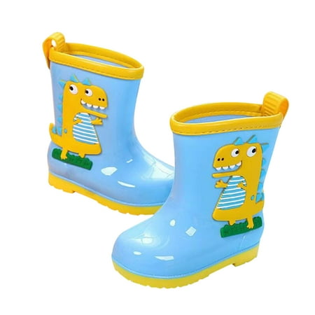 Kureaily Toddler Kids Waterproof Rain Boots Cartoon Boys Girls Rain Boots Waterproof Non Shoes Outdoor Shoes 5-6 Years