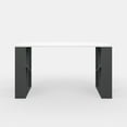 thumbnail image 4 of Ada Home Decor Minimalist Home Office Computer Desk Workstation with 2 Shelves 8-Cube Bookcase, White/Anthracite, 4 of 7