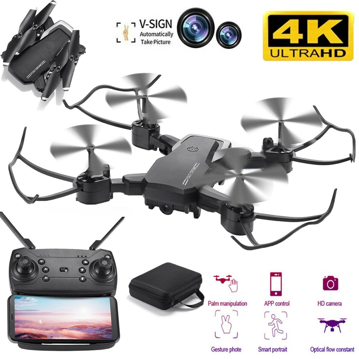 Mini Drone Dron Selfie RC Quadcopter Camera HD 1080P Wifi FPV Dron Foldable Alti