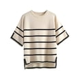 thumbnail image 5 of Weardear Womens Knit Short Sleeve Summer Tops Solid Color Pullover Sweater Basic Crew Neck Casual Blouses, 5 of 6