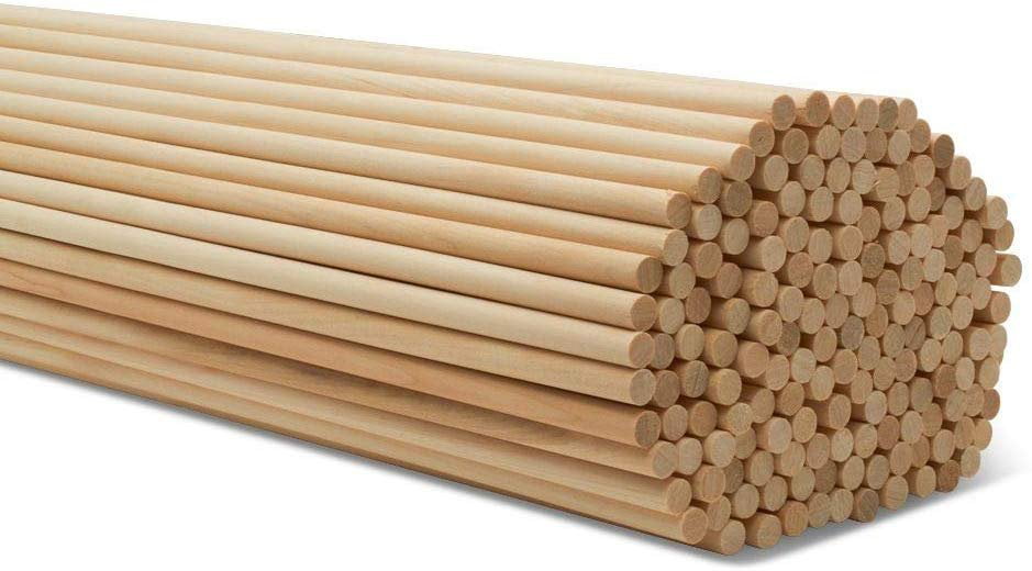 Straight Wooden Dowel Rods 3/4? x 36? For Crafts and DIY?ers Bag of 5 Unfinished Hardwood Dowel Sticks By Woodpecker Crafts Smooth and Sanded