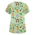 thumbnail image 5 of Scrubs Women, V Neck Short Sleeve Scrubs Uniform Top-Cute Cartoon Print, Comfortable Stretchy Scrubs With Pockets Mens Pants Casual Tops For Women Plus Size Tunic Tops (M, Light Green) ZMTing, 5 of 5