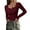 Wine Red, variant on Women's 2026 Spring Fall Long Sleeve Henley T Shirts Button Ribbed Knit Slim Fit Casual Basic Tops Blouse