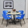 thumbnail image 2 of Regency 42-inch Round Laminate Maple Table with 4 M Stacker Chairs Blue (TKB42RNDPL47BE), 2 of 8