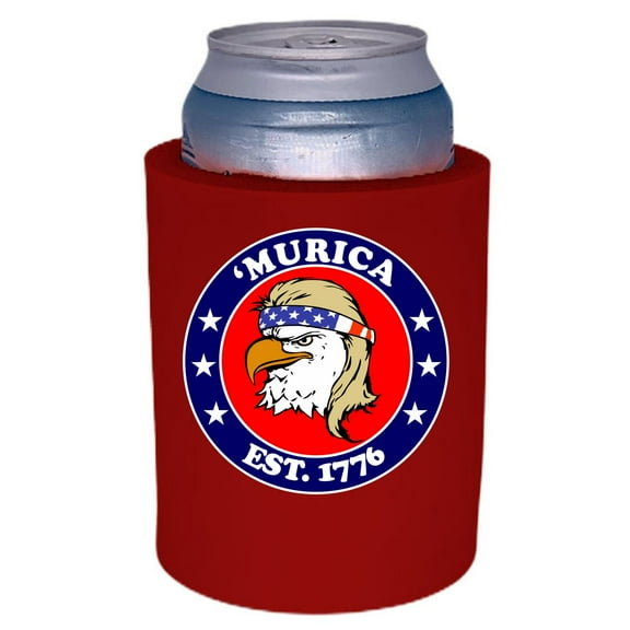 Murica 1776 Thick Foam Old School Can Coolie (Red)