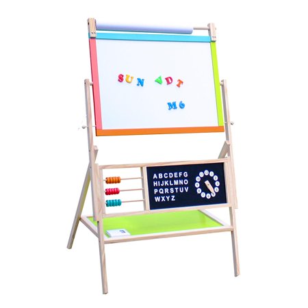 Double Sided Art Easel Ktaxon All-in-One Multifunction Double Sided Creative Magnetic White/Black Boards Wooden Kid's Art Education Easel with Accessories ()