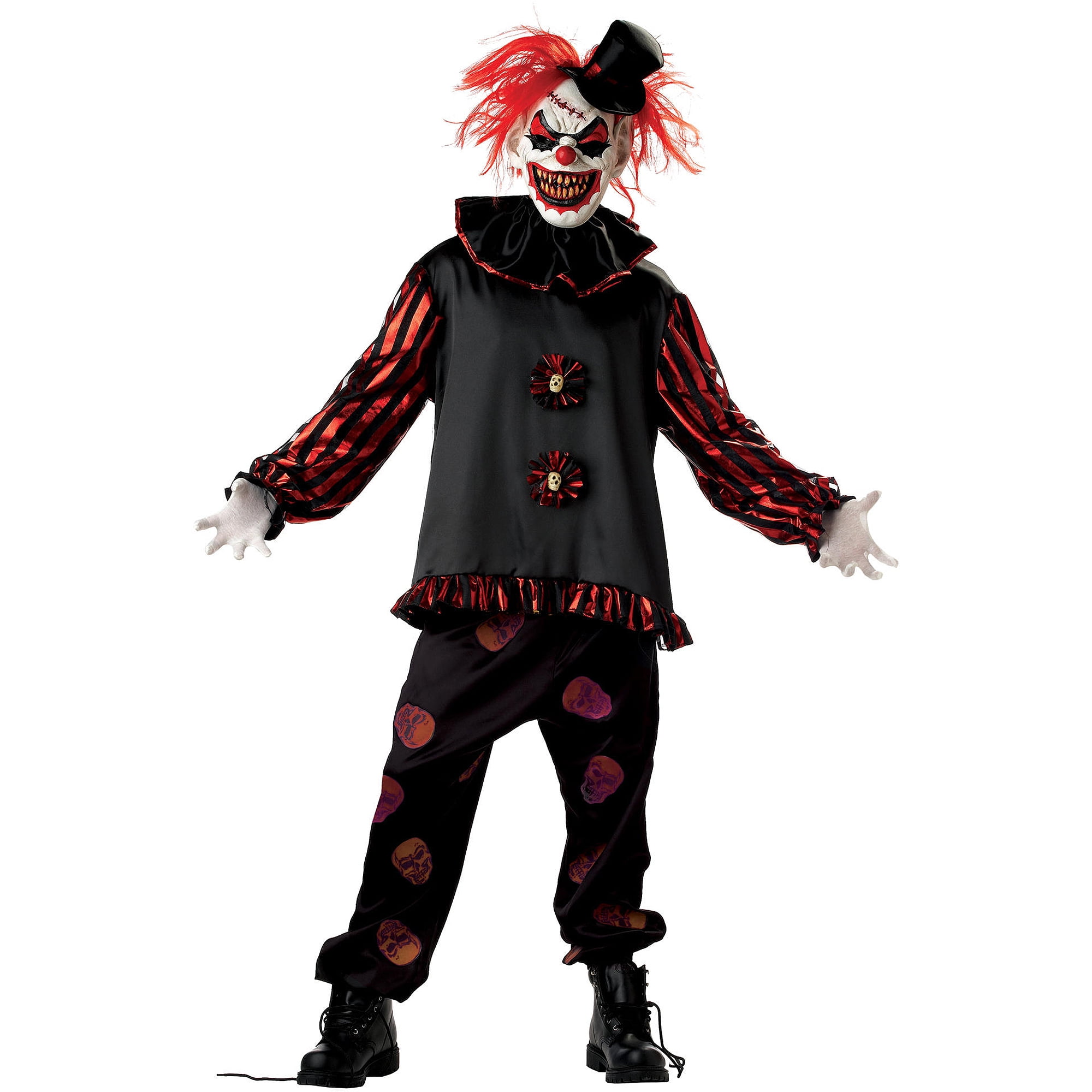 CL612 Cirque Sinister Scary Bo Bo the Evil Clown Horror Mens Halloween Costume