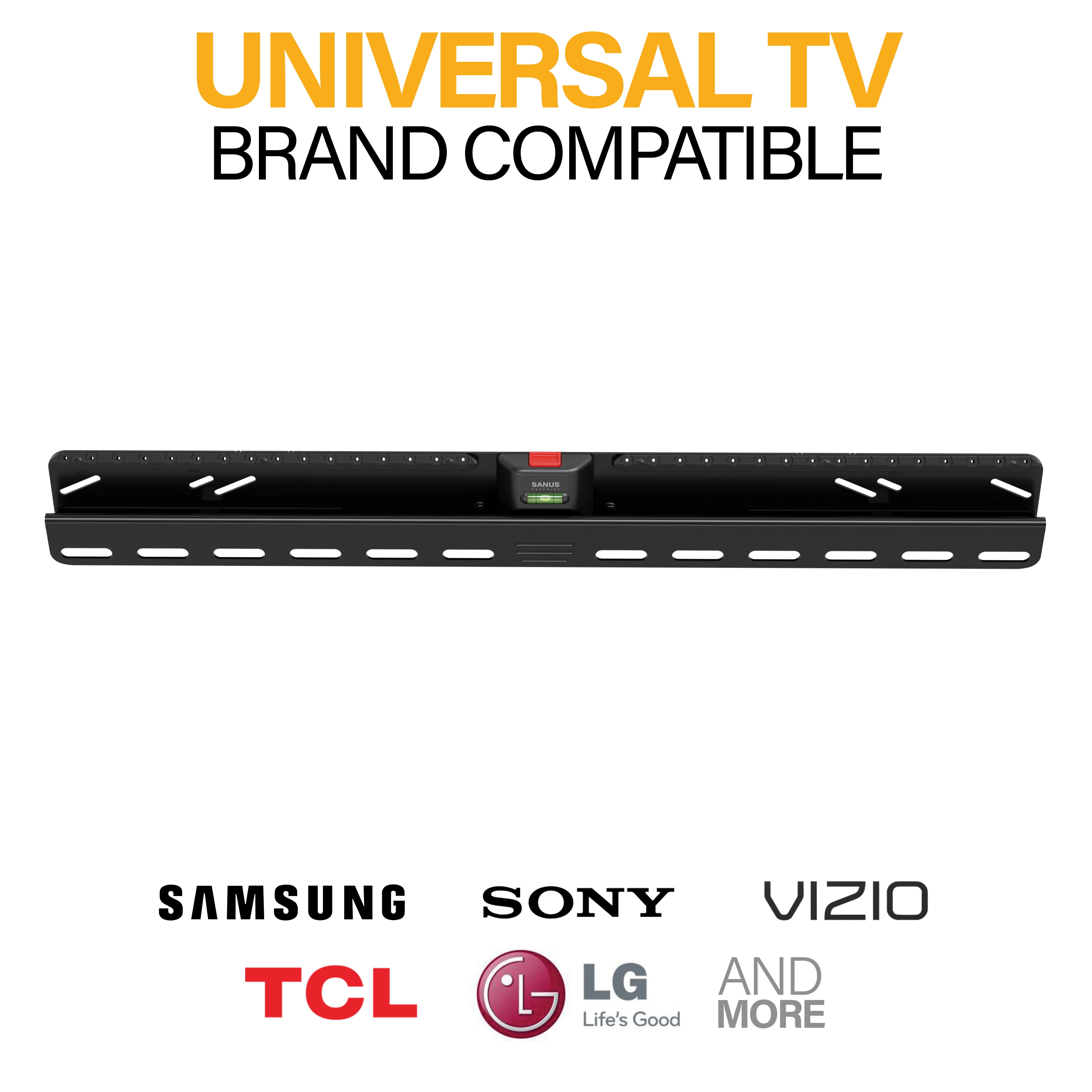 Sanus VuePoint Fixed-Position Low Profile TV Wall Mount for 32"-90" TVs (F62) Can Be Installed on Drywall, Wood Stud, Concrete and Concrete Block
