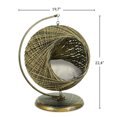 thumbnail image 3 of SussexHome Pets 15.75 x 15.75 x 22.45 Inches Swing Pet Hammock for Cats - Scratch Resistant Cozy Covered Cat Bed for Indoor Cats - Cushioned Cat Cave Bed - Vintage, 3 of 7