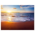 thumbnail image 2 of Vagues Bleues et Sable Brun - Impression sur Toile Photo de Plage, 2 of 3