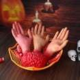 thumbnail image 4 of Cuenco de red negro naranja púrpura para Halloween, plato de fruta, paquete de galletas de caramelo, cesta, tazón, decoración de truco o trato para Halloween, 4 of 4