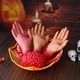 thumbnail image 4 of Cuenco de red negro naranja púrpura para Halloween, plato de fruta, paquete de galletas de caramelo, cesta, tazón, decoración de truco o trato para Halloween, 4 of 4