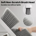 thumbnail image 5 of JOYMOOP White Broom and Dustpan Set, Upright Angle Design with Built-in Comb Teeth for Kitchen, Office, Pet Hair, Hard Floors, 5 of 9