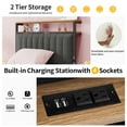 thumbnail image 4 of LFGUIZO Twin Size Gaming Bed Frame with TV Mount and Charging Station, Black Metal Platform Bed with All-Around LED Lights and Underbed Storage with Vented Storage Shelf No Box Spring Needed, 4 of 8