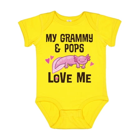 

Inktastic Grammy and Pops Love Me Axolotl Gift Baby Girl Bodysuit