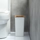 thumbnail image 3 of GOOHOCHY Papeleras minimalistas, prácticas, para cocina, baño, con tapa de madera, tamaño S, 3 of 8
