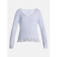 thumbnail image 5 of No Boundaries V-Neck Pullover Sweater with Lace Trim, Women's, Sizes XS-XXXL, 5 of 5