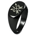 thumbnail image 1 of Sterling Silver Love Arrow Compass Engraved Oval Flat Top Polished Ring, 1 of 1