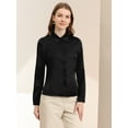 thumbnail image 4 of INSPIRE CHIC Camisa Casual De Negocios De Oficina De Satén De Manga Larga Con Botones Y Cuello En Punta Para Mujer Negro XS, 4 of 6