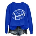 thumbnail image 3 of Womens Blouses American Football Print Solid Color Round Neck Ladies Sweatshirt Long Sleeve Shirts for Women, 3 of 5