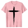 thumbnail image 2 of HONHUZH Mens Summer Tops 2026 Cross Graphic Tees Casual Print Crew Neck Pullover T-Shirt Short Sleeve Tees, 2 of 5