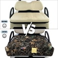 thumbnail image 6 of Xixirimido Golf Cart Seat Covers, Golf Cart Seat Towel Blanket with 4 Front Pockets Fits for EZGO Yamaha Club Car & More 2 Person Seats Golf Carts, Vintage Tree Camouflage, 6 of 7
