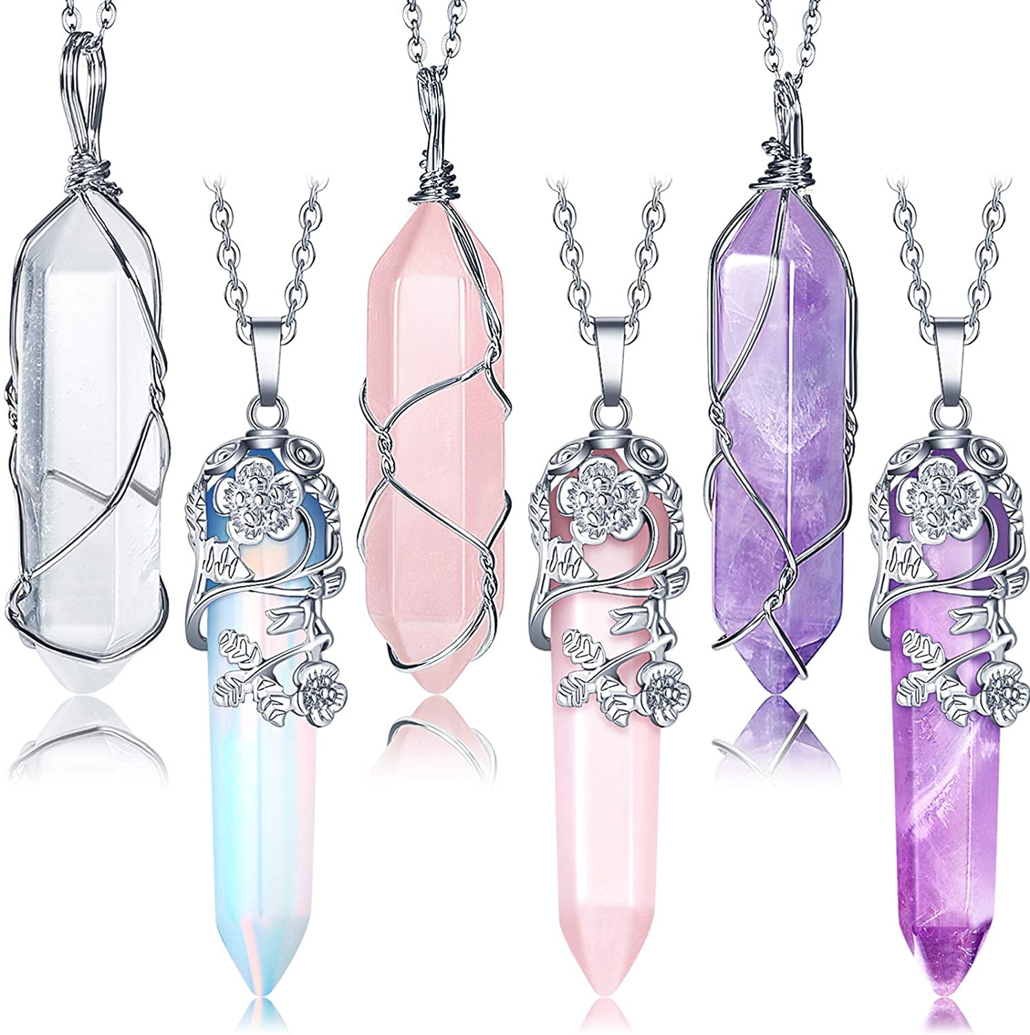 6 Pieces Hexagonal Healing Crystal 