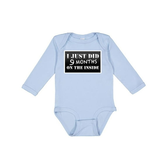 Inktastic 9 Months on the Inside Boys or Girls Long Sleeve Baby Bodysuit