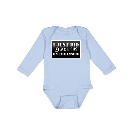 

Inktastic 9 Months on the Inside Gift Baby Boy or Baby Girl Long Sleeve Bodysuit
