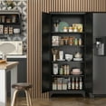 thumbnail image 5 of Polup Modern Metal Pantry Cabinet, 75" H, Adjustable Shelves and Doors, Black, 5 of 8