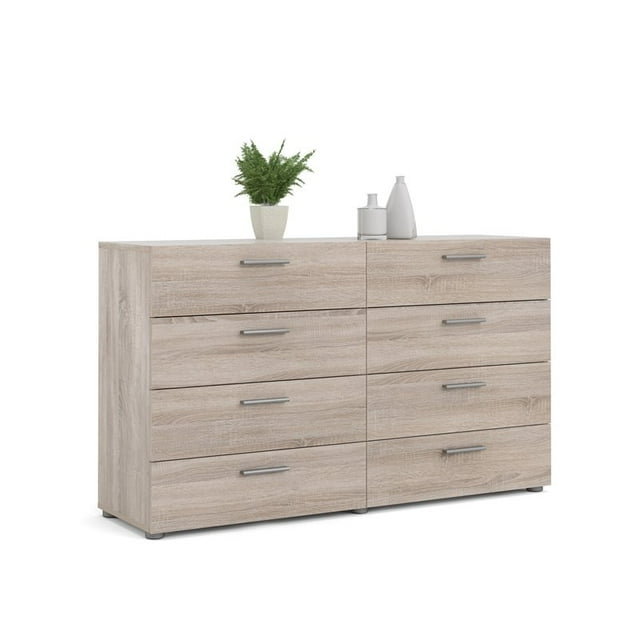 Levan Home Commode Contemporaine à 8 Tiroirs Double avec Poignées en Métal en Truffe