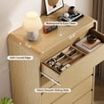 thumbnail image 4 of Modern 5 Drawers Dresser, 45.9" Tall Chests of Drawers with Curved Edge, Wood Closet Storage Organizer for Bedroom, Living Room, Hallway, Natural Oak, 4 of 10
