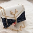 thumbnail image 3 of Bolsos cruzados de Color contrastante para mujer DQrwqpou con cadena y borlas de lentejuelas, 3 of 6