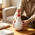 thumbnail image 2 of Funny Rooster Flower Vase 7.9 Inch, White Polka Dot Chicken Head Resin Vase, Whimsical Farmhouse Centerpiece for Kitchen, 1 Pack, 2 of 4