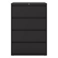 thumbnail image 2 of Pemberly Row 36" Wide 4 Drawer Metal Lateral Filing Cabinet - Black - 2 units, 2 of 3