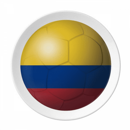 

Colombia National Flag Soccer Football Plate Decorative Porcelain Salver Tableware Dinner Dish