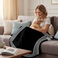thumbnail image 4 of Black Throw Blanket for Couch, Soft Lightweight Flannel Fleece Blanket, Modern Geometric Abstract Art Aesthetics Microfiber Plush All Season Decorative Blankets Gifts for Sofa Bed 50"x80", 4 of 9
