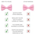 thumbnail image 3 of Classic Pre-Tied Bow Tie Set Formal Pocket Square Solid Hanky Tuxedo with Handkerchief set, by Bow Tie House (Medium, Pink), 3 of 5