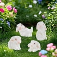 thumbnail image 3 of 8 PCS Mini Bunnies Easter - Mini Resin Rabbits Miniature Figurines Tiny Animals to Hide, Easter Egg Filler Stuffers DIY Crafts Fairy Gardens Table Decor (White), 3 of 7