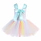 thumbnail image 4 of Vestido Para Niñas, Ropa Para Niñas Pequeñas, Primavera Otoño, Vestido Floral De Malla De Colores Para Niños Pequeños Con Perchas, Vestido De Princesa Beige Odeerbi  LM103-7431, 4 of 6