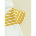 thumbnail image 5 of Infant Boys Summer Outfits Stripe Hooded Short Sleeve Tops Elastic Waist Shorts Set, 5 of 8