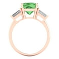 thumbnail image 4 of Three-Stone Engagement Ring for Women - 3ct Simulated Green Diamond in 18K Rose Gold Promise Ring, 4 of 6