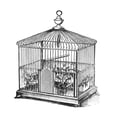 thumbnail image 2 of Catalog Illustration 15x15 Gold Ornate Wood Framed with Double Matting Museum Art Print Titled - Etchings: Birdcage - Onion peak top, floral base., 2 of 4