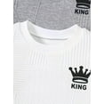 thumbnail image 4 of Jolyshlid Boys Shorts Sets 6Pcs Summer Outfits Texture Short Sleeve T Shirts and Shorts Sets for Kids White Grey Black 4-14 Years, 4 of 7